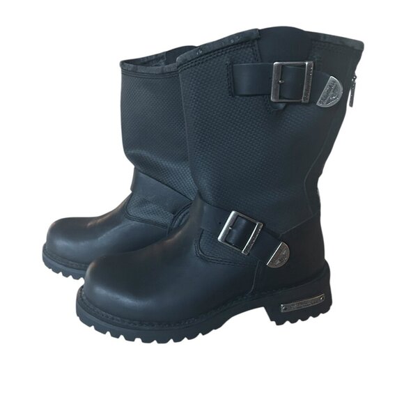 Milwaukee Women's Motorcycle Biker Riding Black Leather Boots Size 6 NWOT - Picture 5 of 9